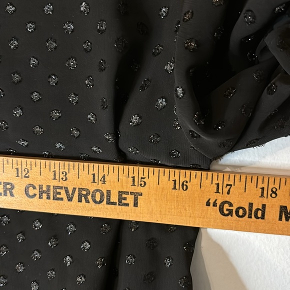 The Kooples Swiss Dot Lace Up Ruffled Layered Blouse Black Size 6 - Picture 8 of 9